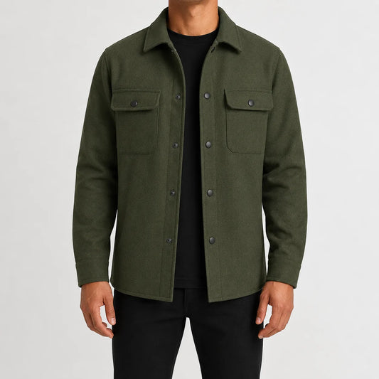 Overshirt met mandarin kraag