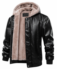 Leren jas met shearling interieur