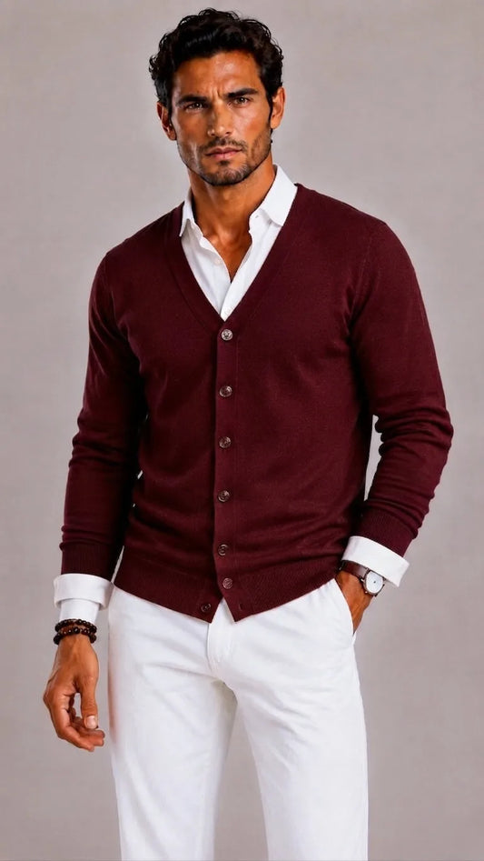 Cardigan met V-neck en knoopsluiting