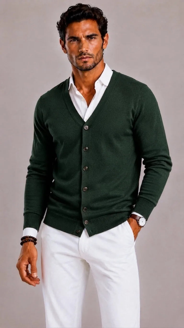 Cardigan met V-neck en knoopsluiting