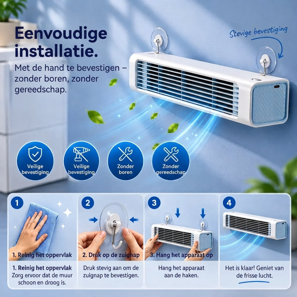 Compact air conditioner met wandmontage
