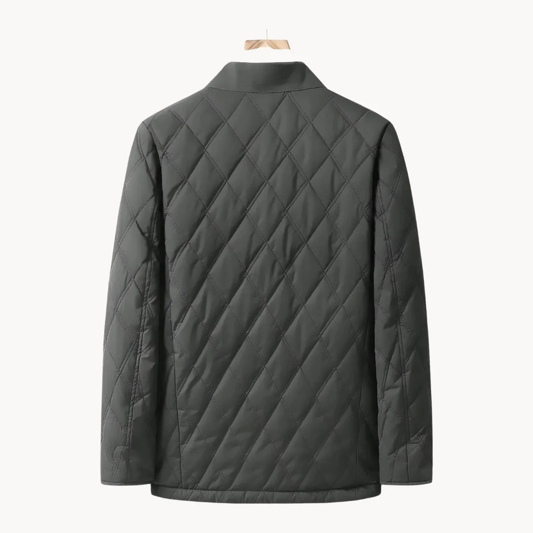 Gequilt jas met klassieke kraag en knoopsluiting