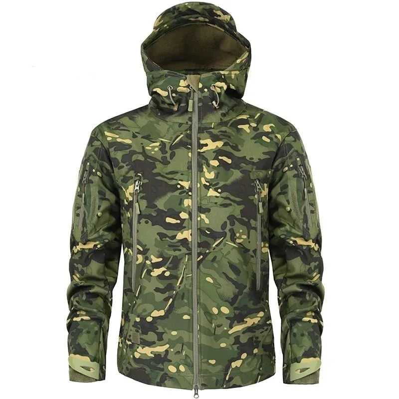 Hooded parka met camouflage patroon