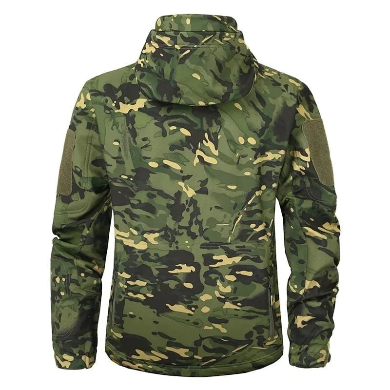Hooded parka met camouflage patroon