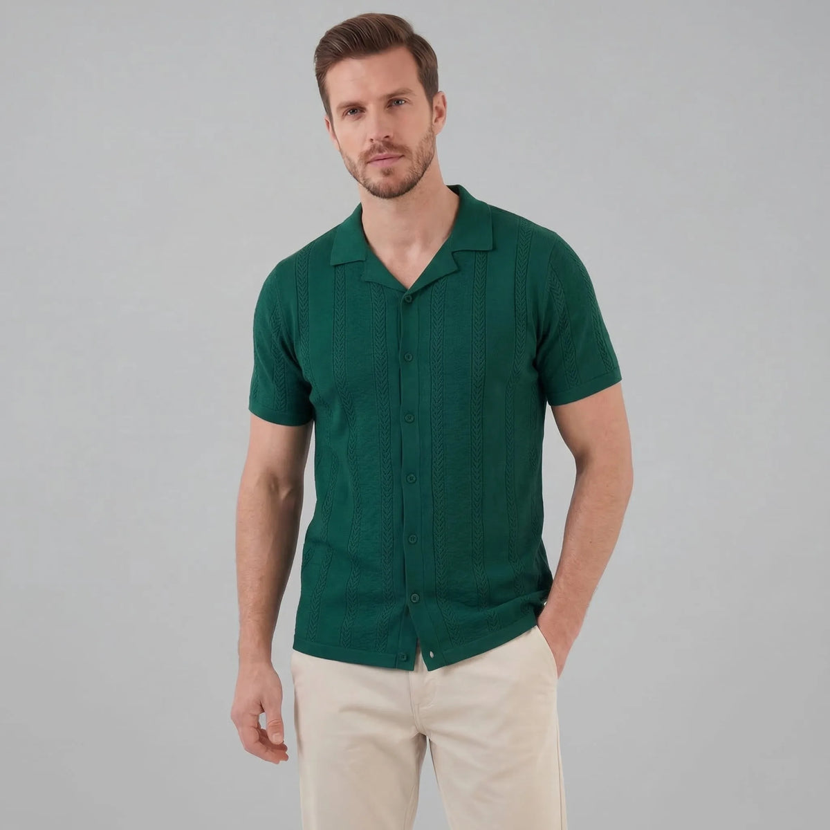 Unisex shirt met V-hals