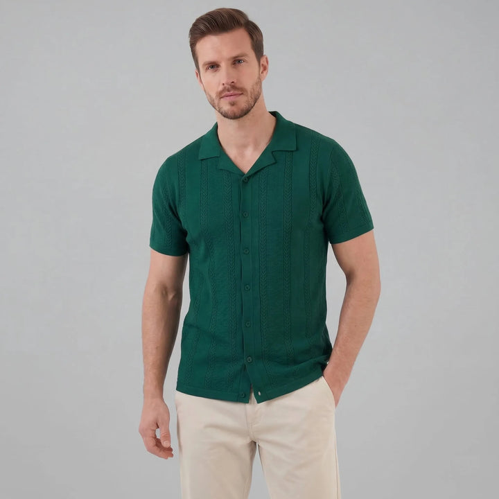 Unisex shirt met V-hals