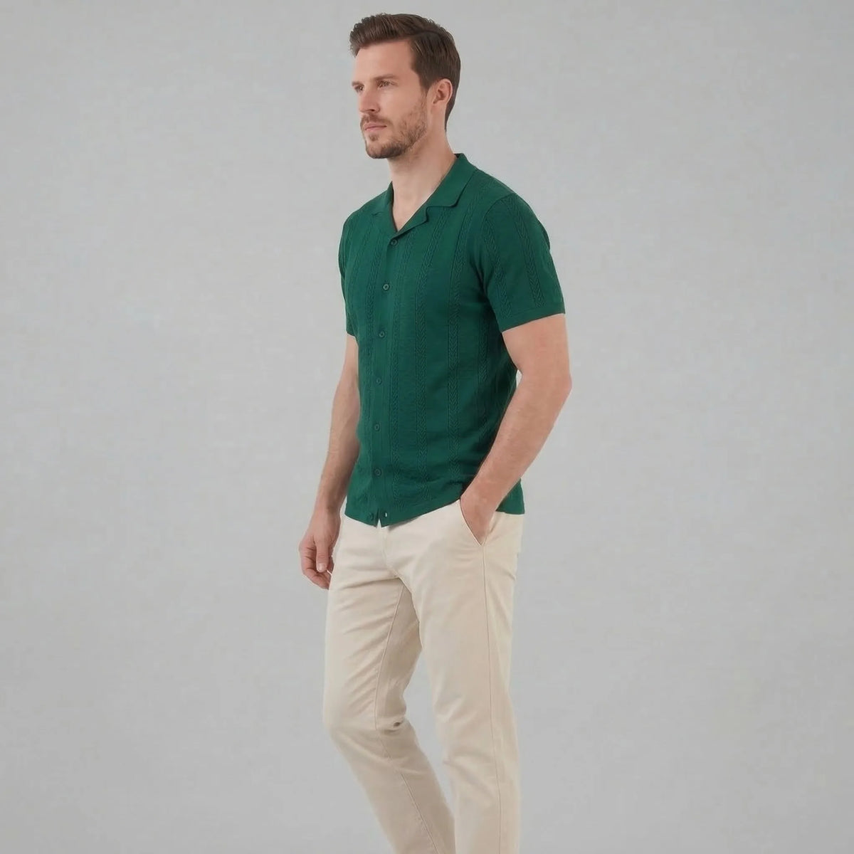 Unisex shirt met V-hals