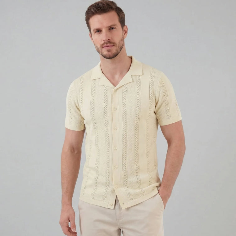 Unisex shirt met V-hals