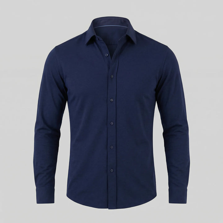 Slim fit overhemd met mandarin kraag