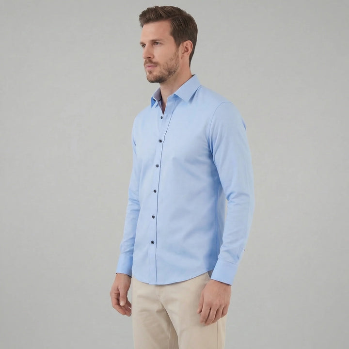 Slim fit overhemd met mandarin kraag
