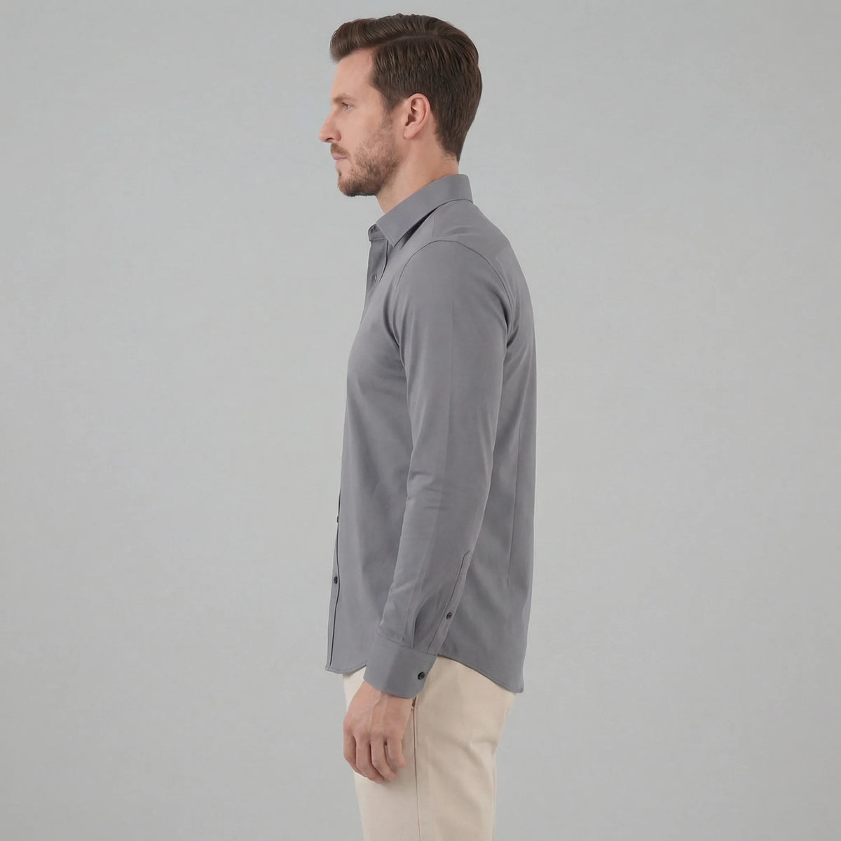 Slim fit overhemd met mandarin kraag