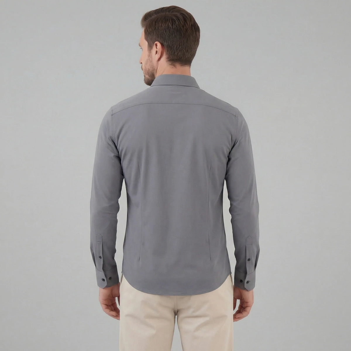 Slim fit overhemd met mandarin kraag