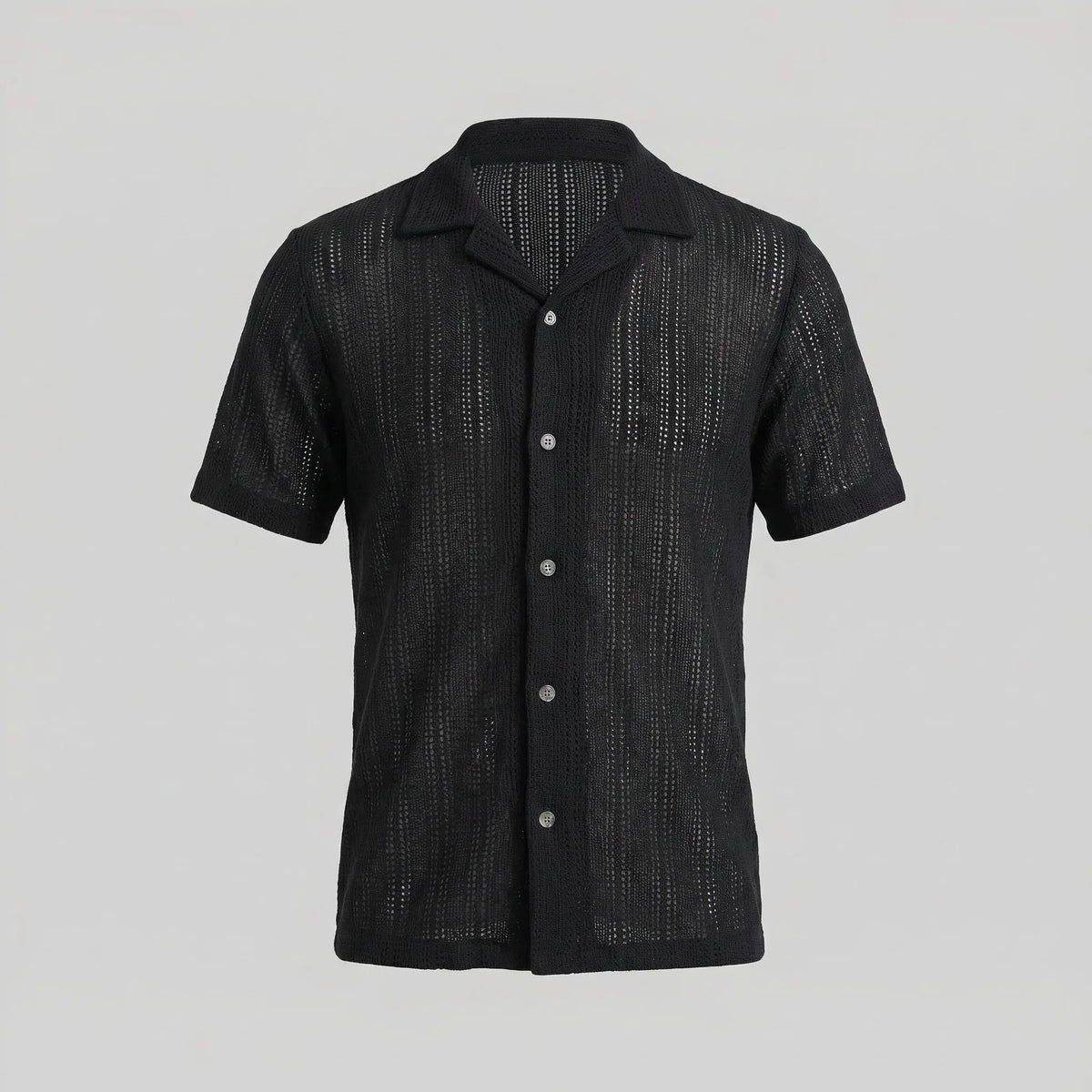 Shirt met V-hals en korte mouwen