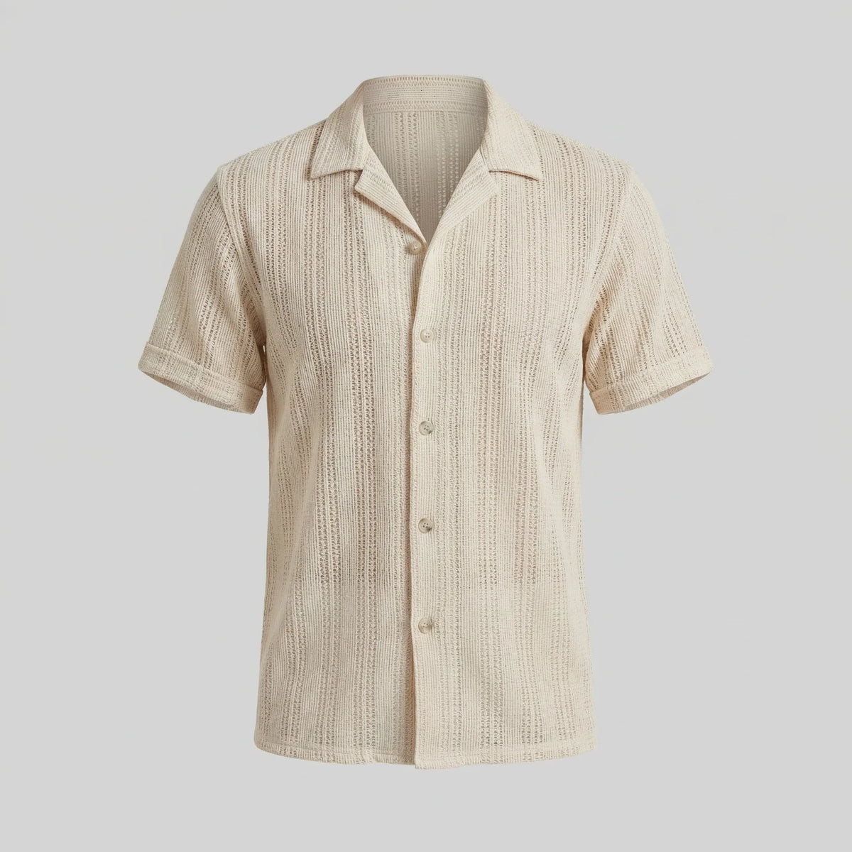 Shirt met V-hals en korte mouwen