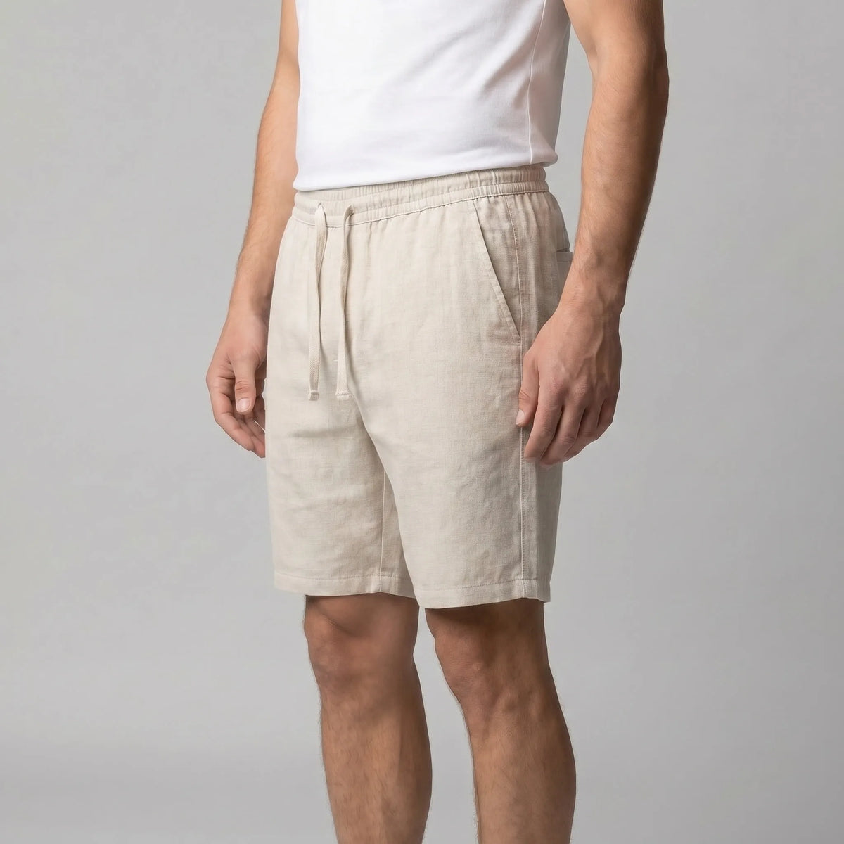 Linnen shorts met zakken