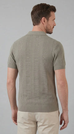 Slim fit polo met V-neck