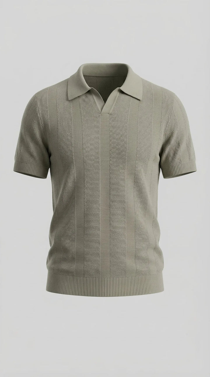 Slim fit polo met V-neck
