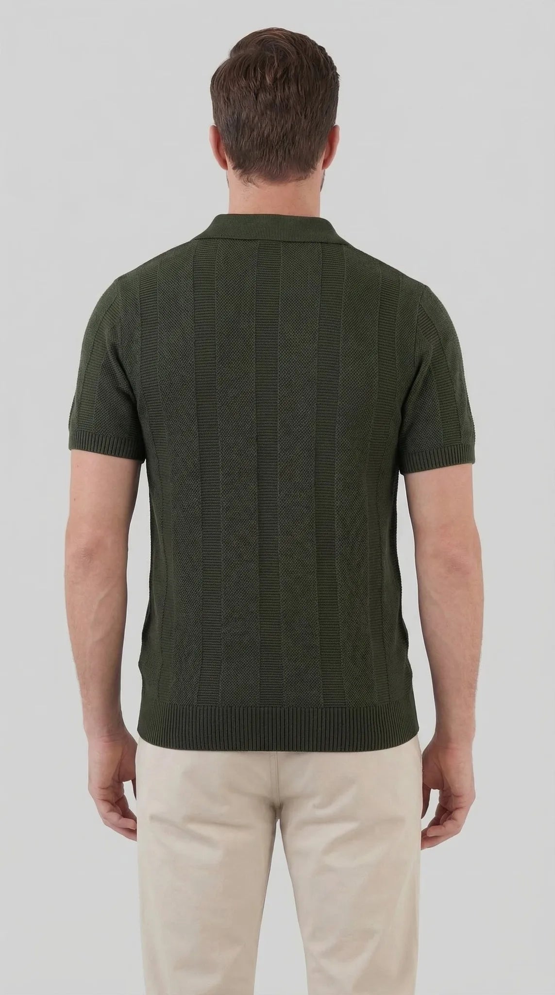 Slim fit polo met V-neck