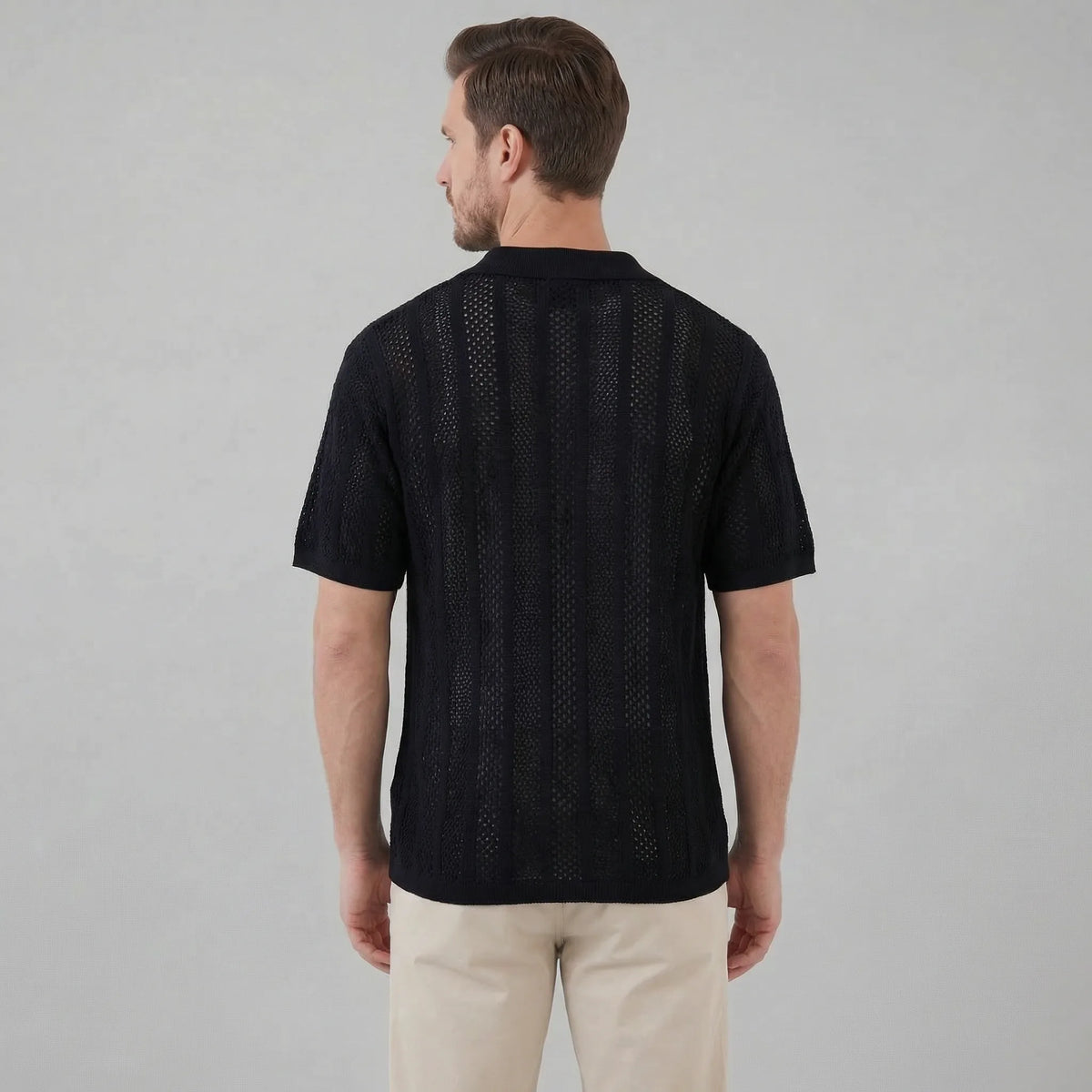Heren mesh shirt met V-hals