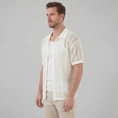 Heren mesh shirt met V-hals