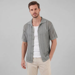 Heren mesh shirt met V-hals
