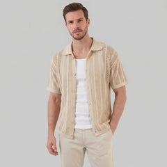 Heren mesh shirt met V-hals