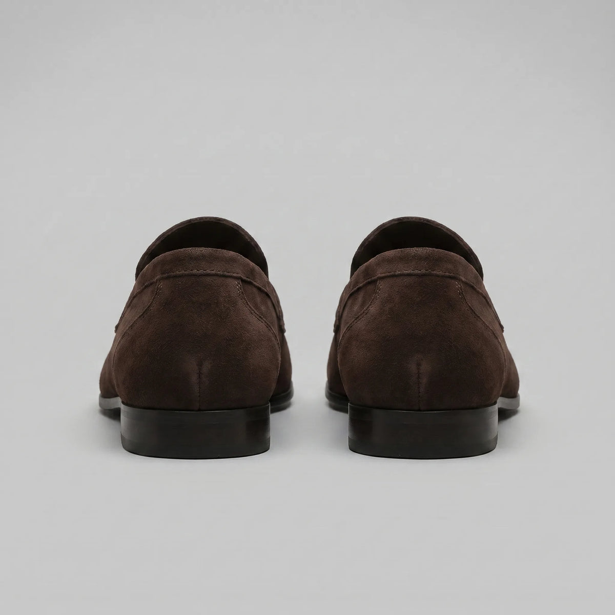 Bruine penny loafers met suède look