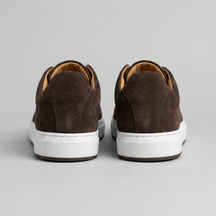 Low-top sneakers van bruin suede