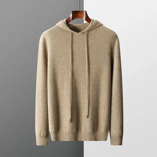 Hoodie van 100% cashmere met capuchon en trekkoord