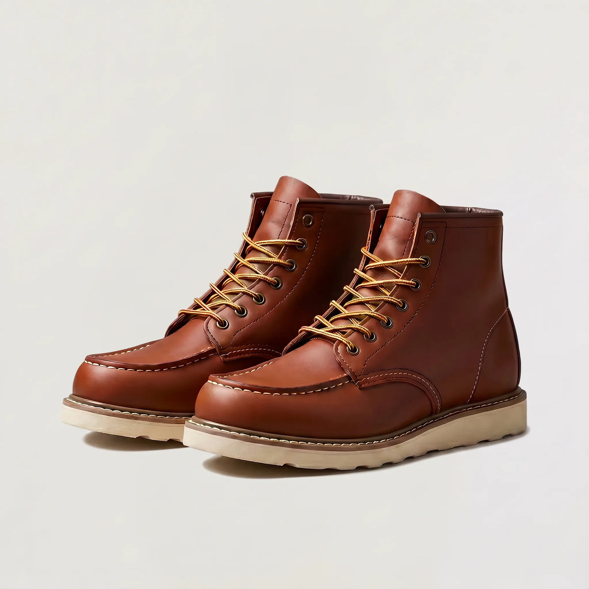 Veterschoenen boots met moc toe design