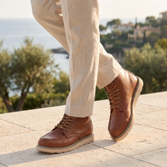 Veterschoenen boots met moc toe design