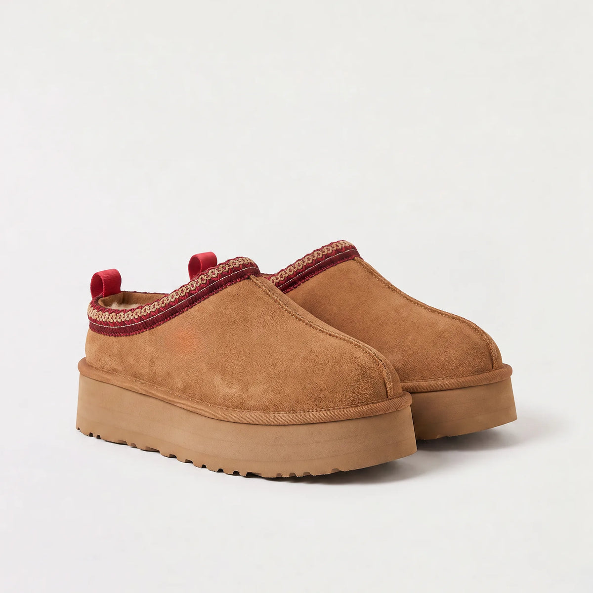 Mule slippers met plateau en borgvoering