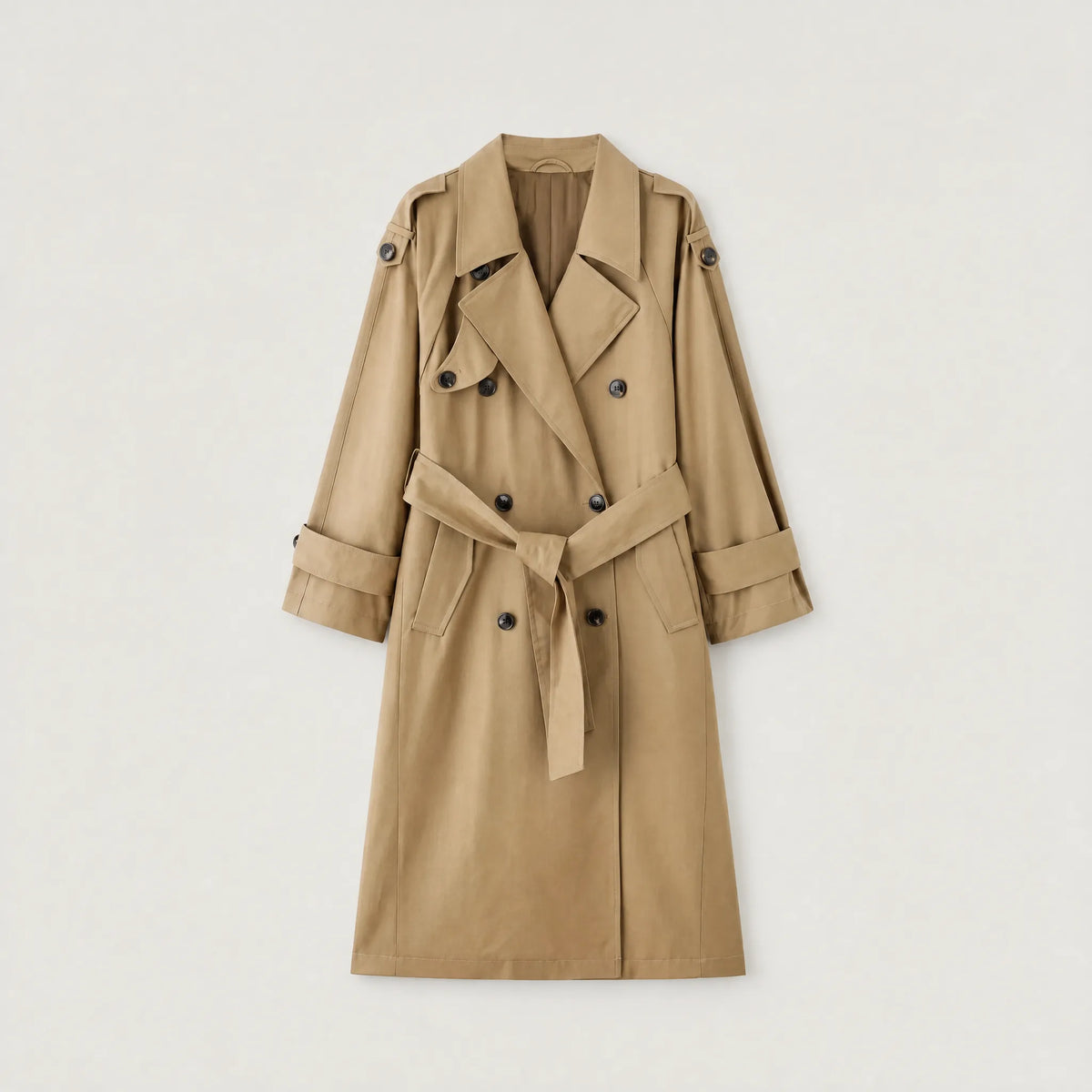 Oversized trench coat met ceintuur