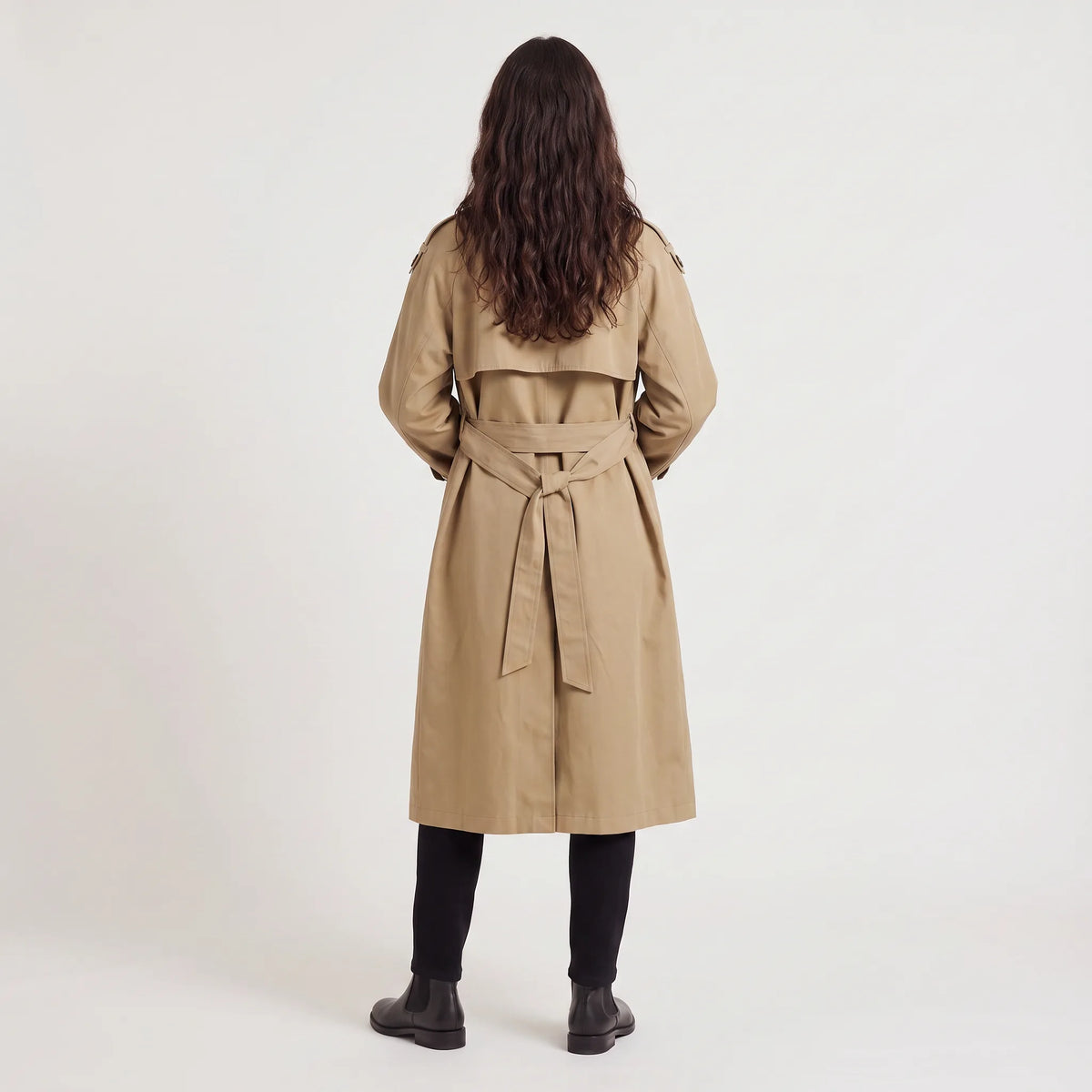 Oversized trench coat met ceintuur