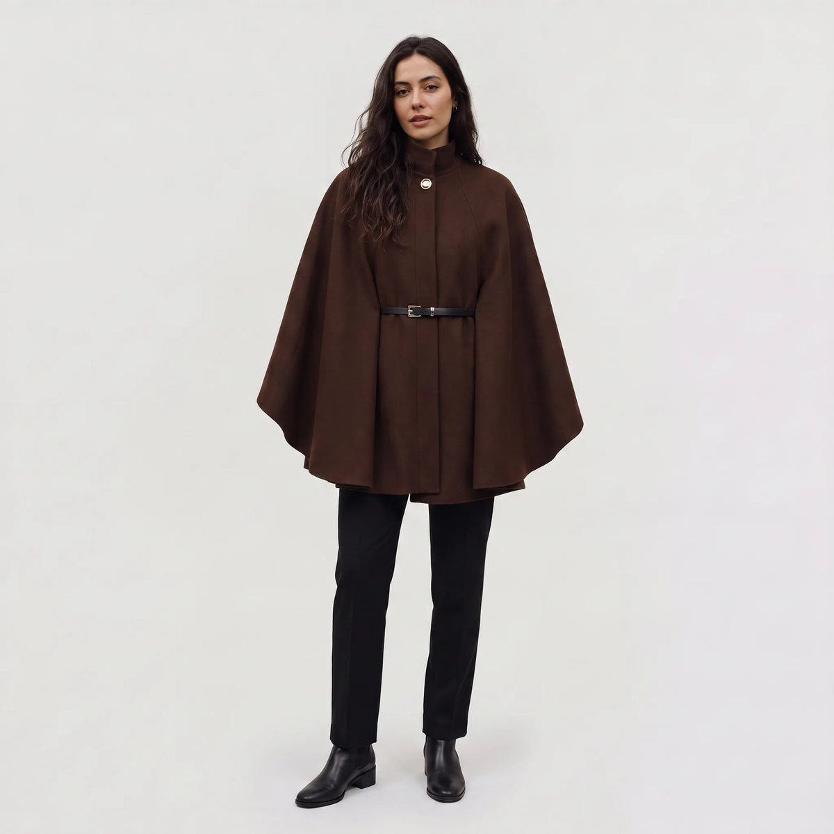 Oversized gebreide poncho