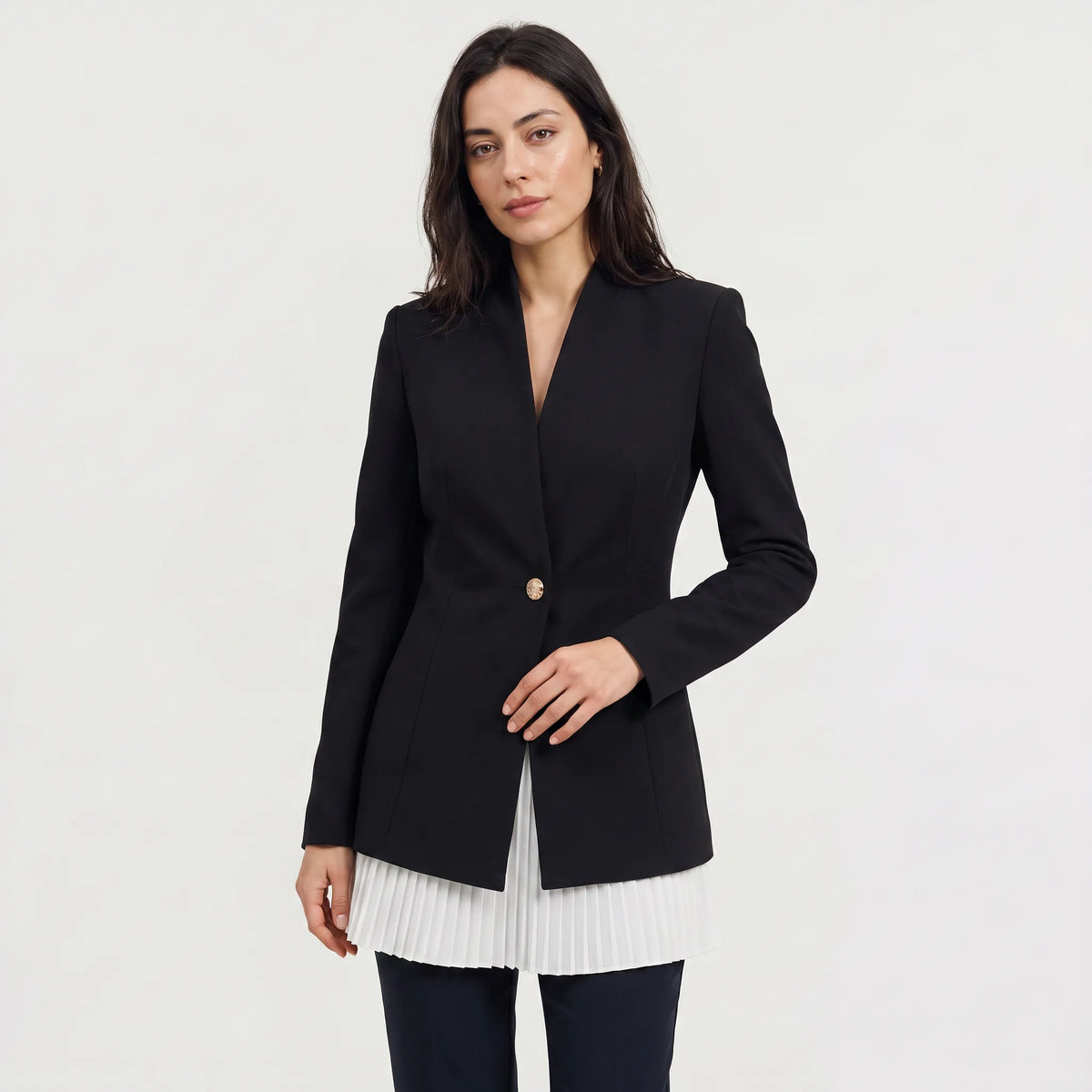 Blazer jacket met kantdetails