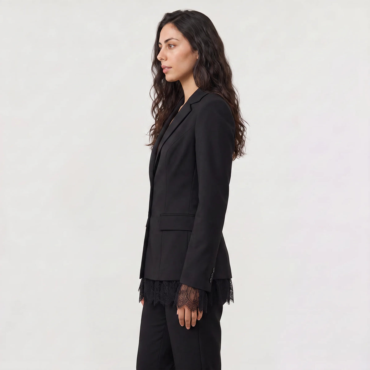 Blazer jacket met kantdetails