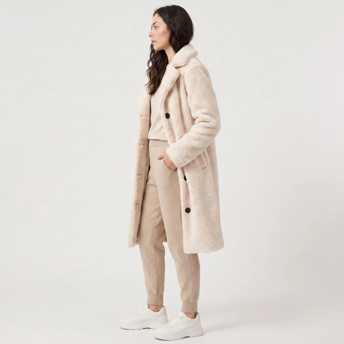 Longline teddy coat