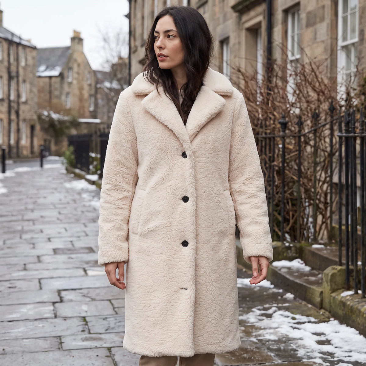 Longline teddy coat