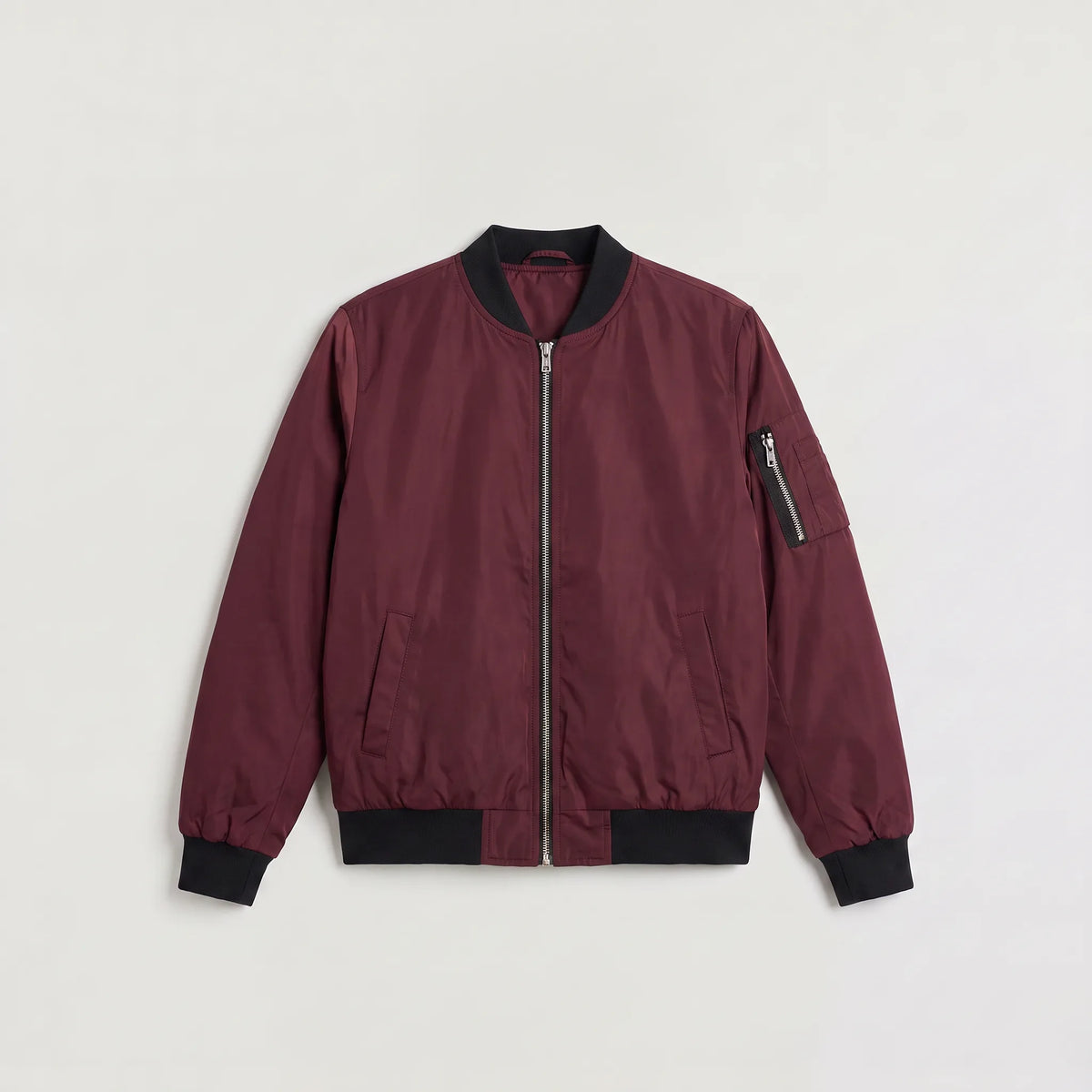 Bomber jacket met ribgebreide details