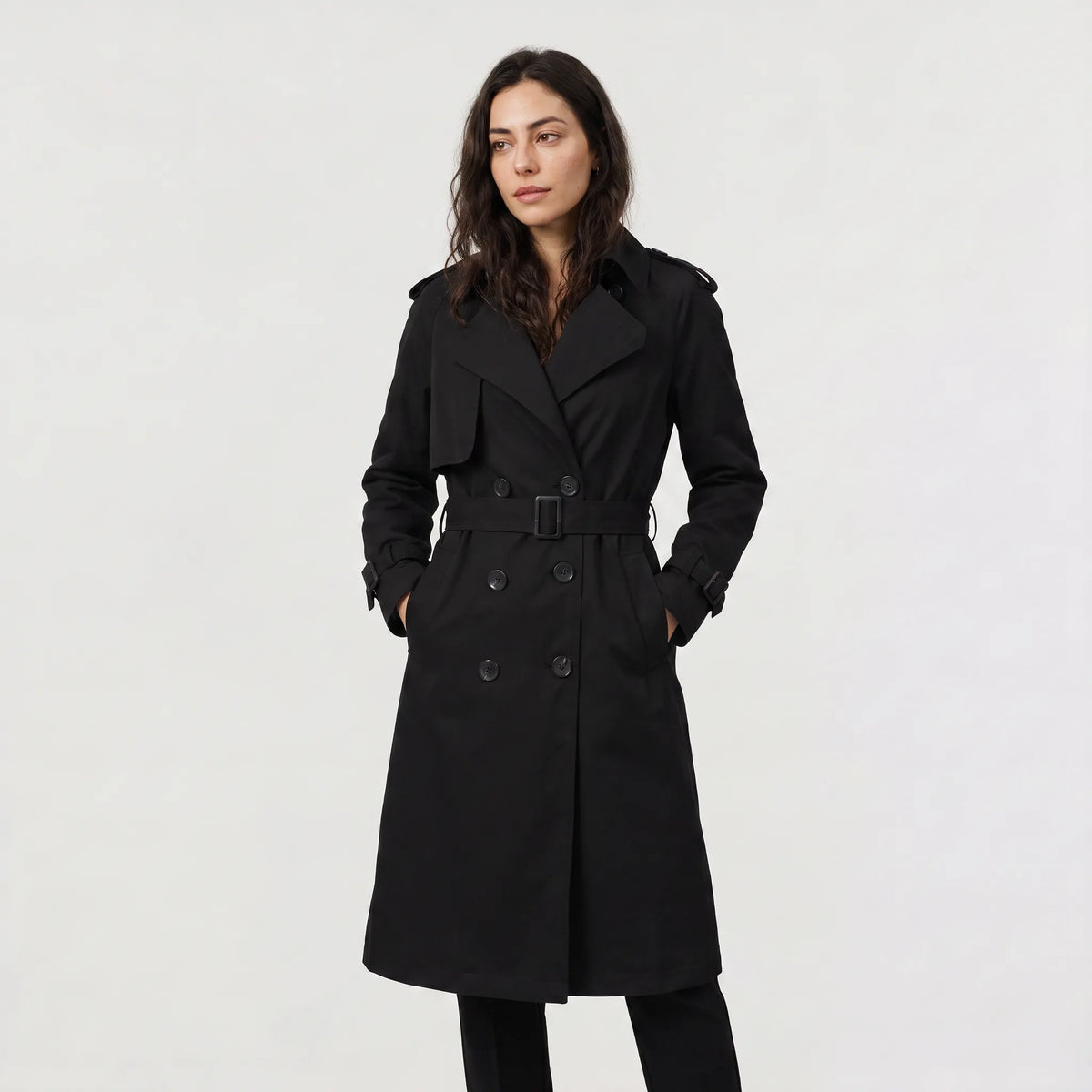 Beige trench coat met ceintuur