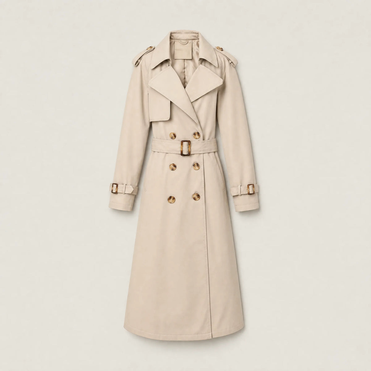 Beige trench coat met ceintuur