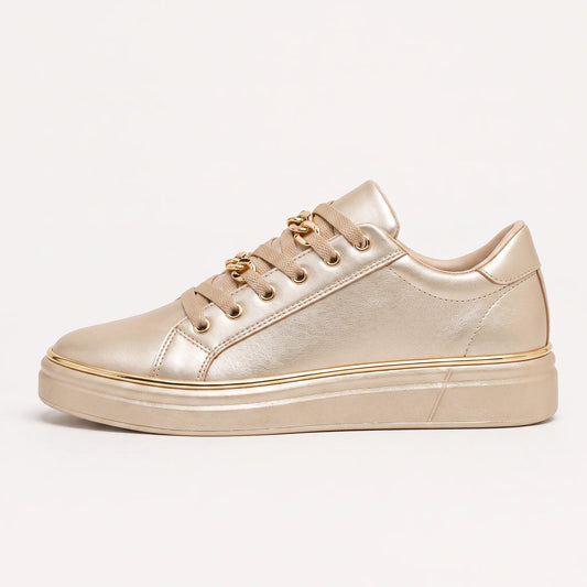 Zwarte trainers met gouden details