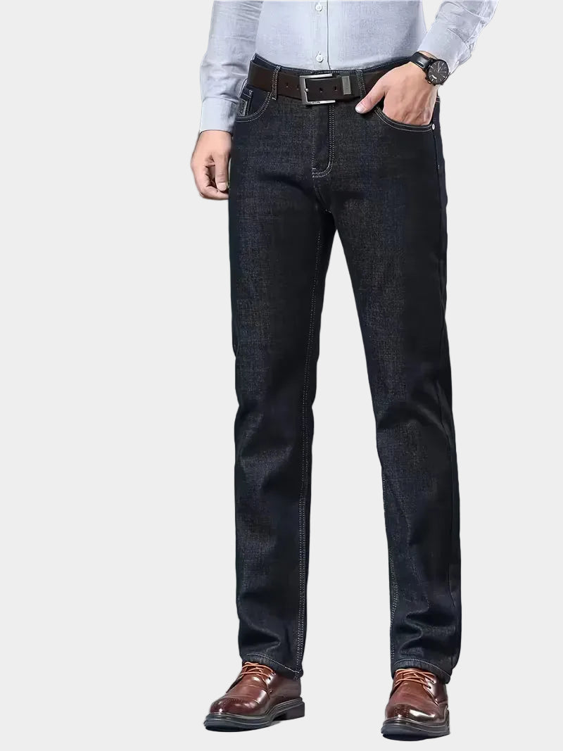 Jeans met fleece-voering en regular fit