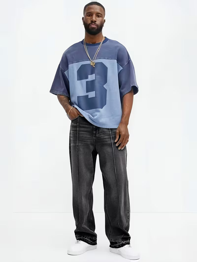 Jeans met loose straight-leg pasvorm en hoge taille