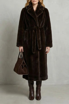 Oversized faux fur jas