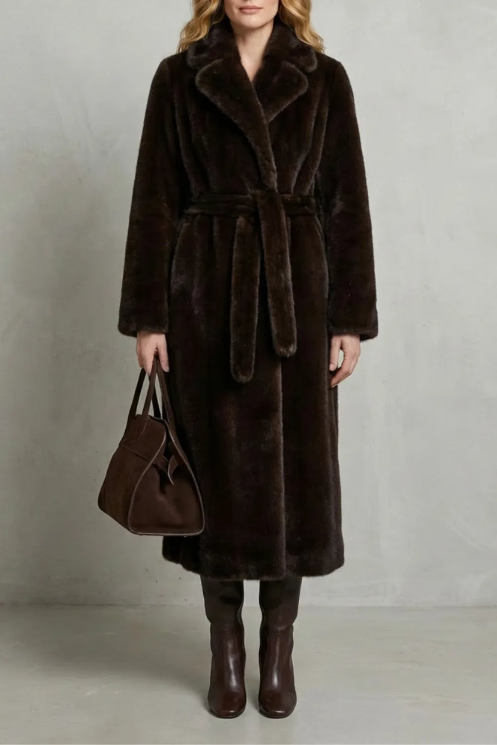 Oversized faux fur jas