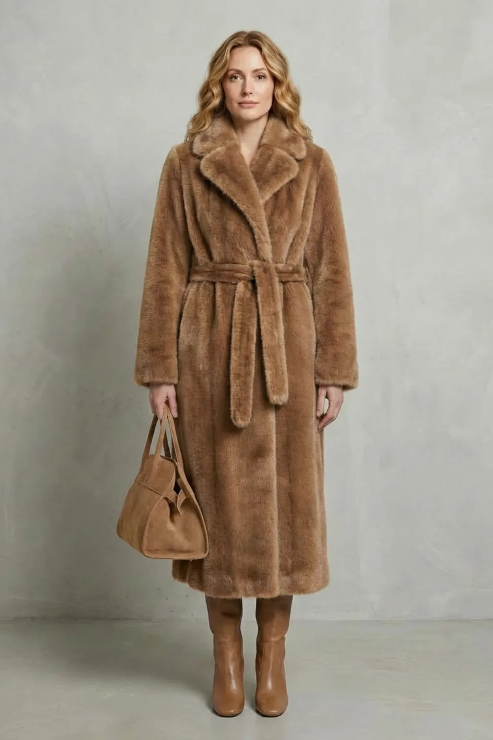 Oversized faux fur jas