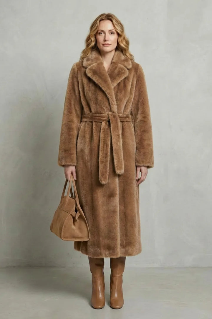 Oversized faux fur jas