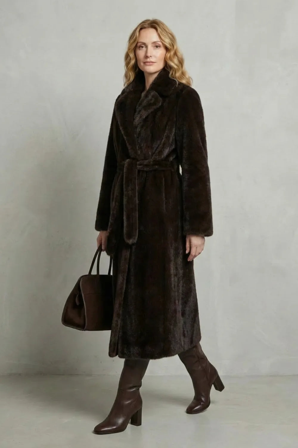 Oversized faux fur jas
